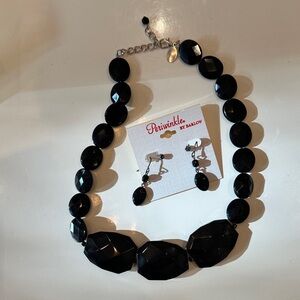 Periwinkle by Barlow Glossy Black Necklace Set